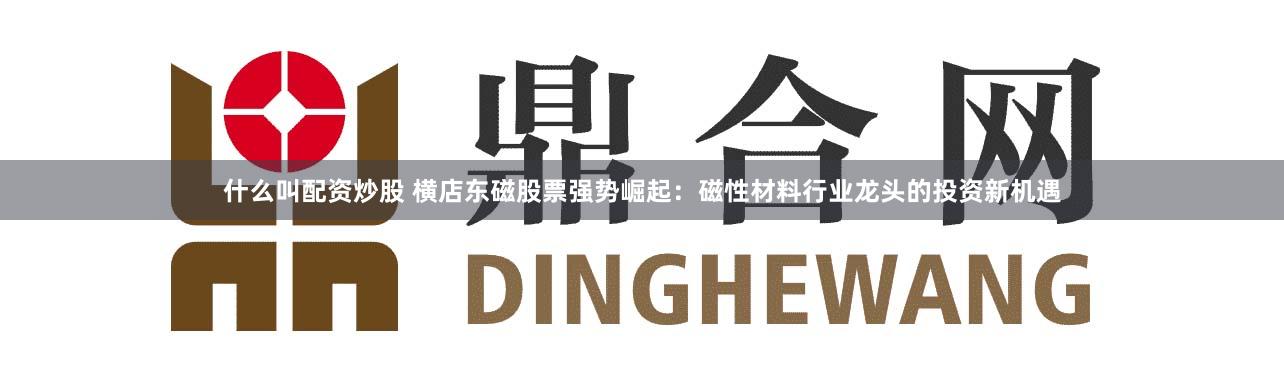 什么叫配资炒股 横店东磁股票强势崛起：磁性材料行业龙头的投资新机遇